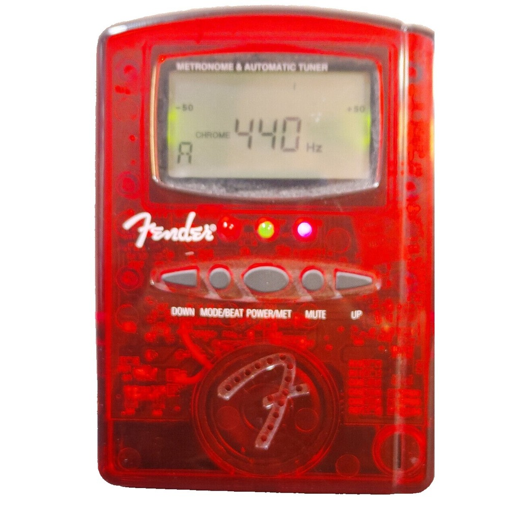 Fender MT1000 Red Translucent Digital Metronome Automatic Chromatic Music Tuner